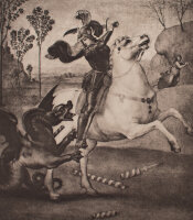 Nach Raffael - St. Georg mit Drachen - 1890 - Radierung