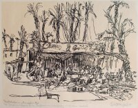 Unleserlich signiert - Trinkstube in Memphis - 1975 - Lithografie