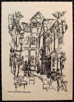 Unleserlich signiert - Hofgang Krameramtsstuben Hamburg -...