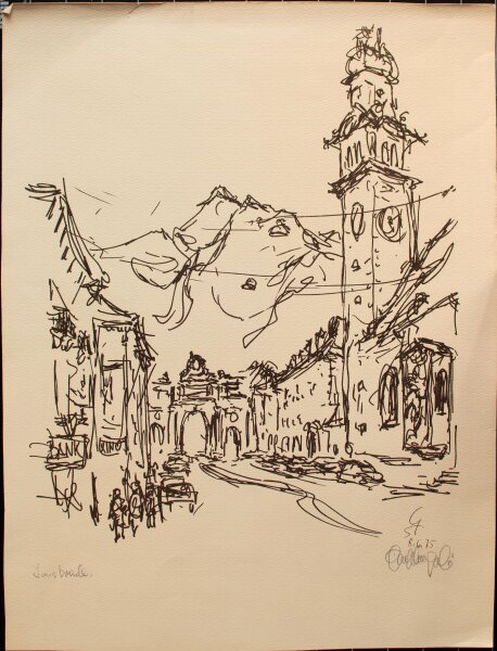 Unleserlich signiert - Innsbruck, Triumphpforte - 1975 - Lithografie