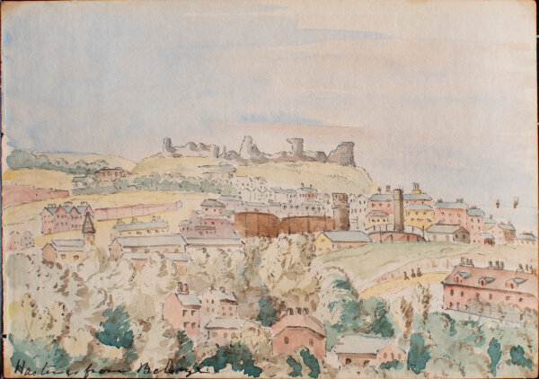 unbekannt - Burglandschaft - o.J. - Aquarell