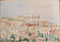 unbekannt - Burglandschaft - o.J. - Aquarell