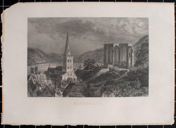Friedrich Foltz - Bacharach, Rheinland Pfalz - um 1850 - Stahlstich