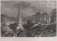 Friedrich Foltz - Bacharach, Rheinland Pfalz - um 1850 - Stahlstich