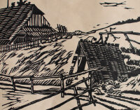 TM" - Bauernhaus - o.J. - Holzschnitt"