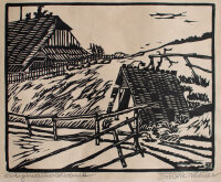 TM" - Bauernhaus - o.J. - Holzschnitt"