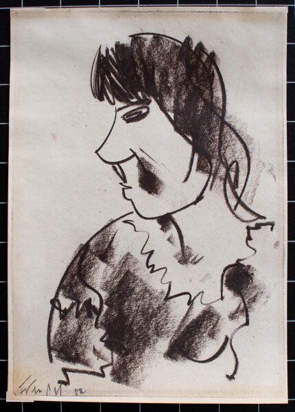 Unbekannt - Frauenporträt -  - Kreide
