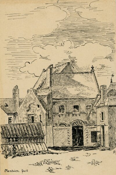 Unbekannt - Postkarte Häuser - o.J. - Tuschezeichnung