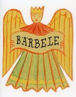 Unbekannt - Engel mit Banner - o.J. - Buntstiftzeichnung