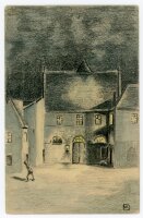 Unbekannt - Postkarte Häuser in der Dunkelheit -...