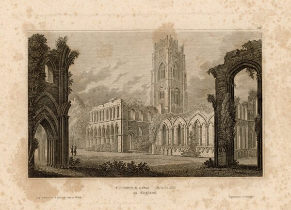 unbekannt - Fountains Abbey North Yorkshire England - o.J. - Stahlstich