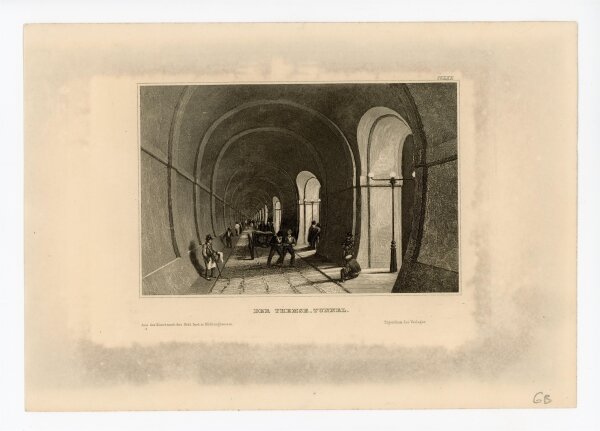 unbekannt - Innenansicht des Themse-Tunnels in London - o.J. - Stahlstich