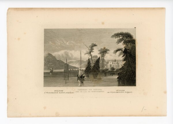 unbekannt - Chateau de stors und der Windermere in England - o.J. - Stahlstich