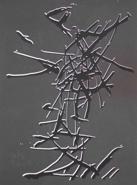 Wolfgang Krause - Abstrakte Form - 1985 - Druckgrafik