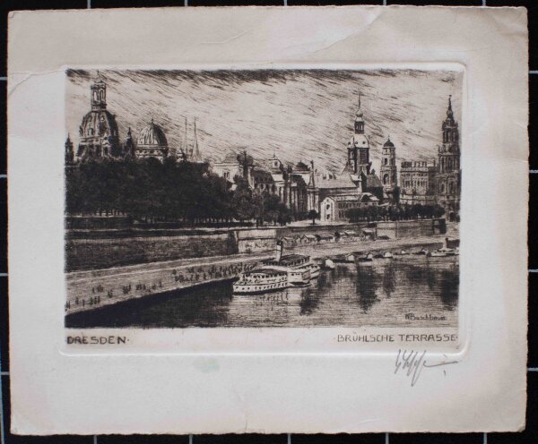 N. Buschbaum - Dresden, Brühlsche Terrassen - o.J. - Radierung