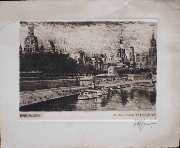 N. Buschbaum - Dresden, Brühlsche Terrassen - o.J. - Radierung