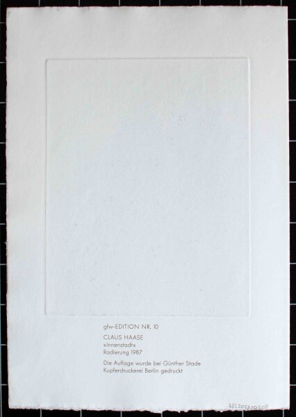 Claus Haase - Innenstadt - 1987 - Radierung