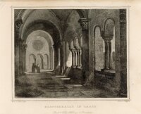 J. Riegel - Die Klosterhalle in Laach - o.J. - Stahlstich