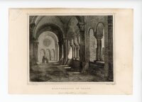 J. Riegel - Die Klosterhalle in Laach - o.J. - Stahlstich