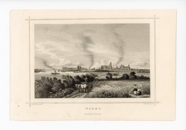 J. Riegel - Ansicht von Worms - o.J. - Stahlstich