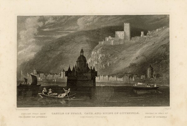 James Tingle - Das Schloss Pfalz und die Ruine Gutenfels - o.J. - Stahlstich