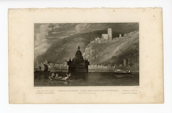 James Tingle - Das Schloss Pfalz und die Ruine Gutenfels - o.J. - Stahlstich