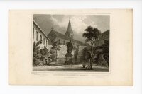 A. Cruse - Das Guttenberg Denkmal in Mainz - o.J. - Stahlstich