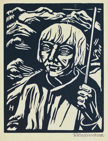 Elisabeth Hausmann - Hirte - o.J. - Holzschnitt