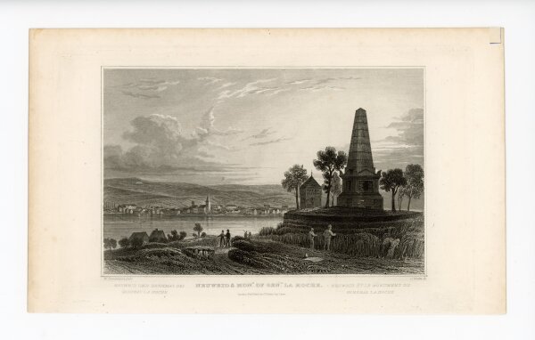 J. Watts - Neuweid und das Denkmal des General La Hoche - o.J. - Stahlstich