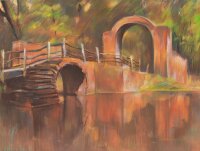 Unleserlich signiert - Georgium Ruinenbrücke - Ende 1900 - Pastell