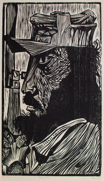 E. Gamez, Monogrammist E.G. - Guerrillero, Fidel Castro - um 1980 - Holzschnitt