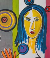 Unleserlich signiert - Moderner Frauenkopf - 1985 -...