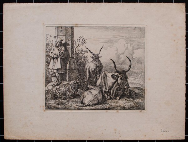 Johann Adam Klein - Der Hirtenjunge bei der Säule - 1817 - Radierung