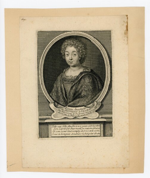 unbekannt - Bildnis der Luise Anastasie Serment - 1692 - Kupferstich