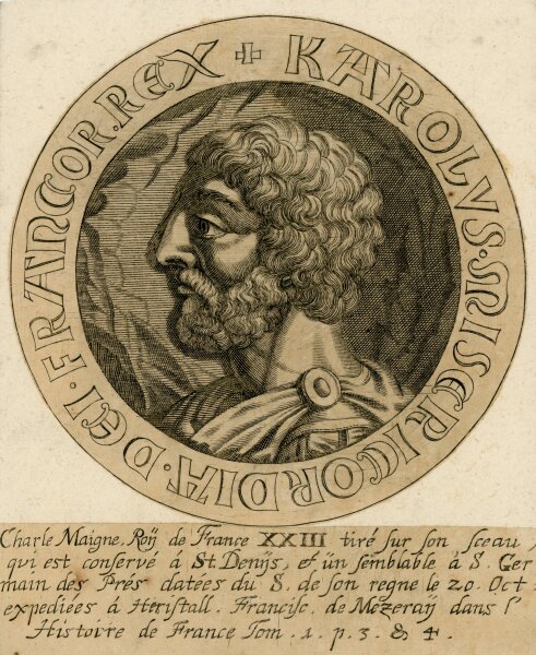 unbekannt - Bildnis des Charle Maigne König von Frankreich - o.J. - Kupferstich