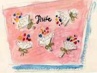 unbekannt - Skizze Blumenstrauß Bleistiftzeichnung...