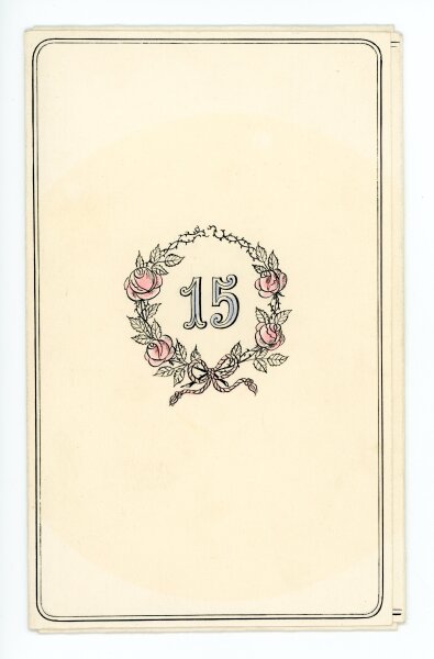 Uli Huber - Uli Huber Grußkarte mit Blumenkranz - o.J. - Tusche/Buntstift