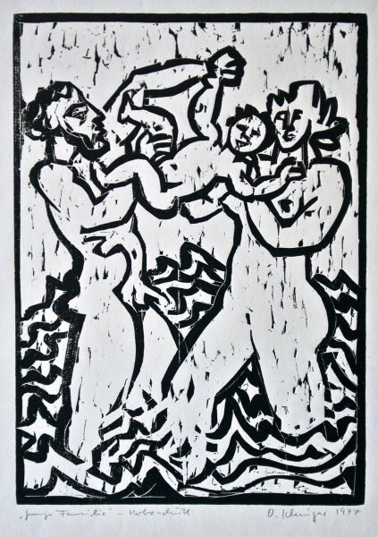 Kluriger - Junge Familie - 1977 - Druckgrafik