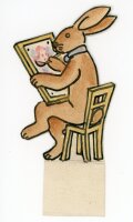 unbekannt - Aufsteller mit einem Hasen - o.J. - Buntstift...