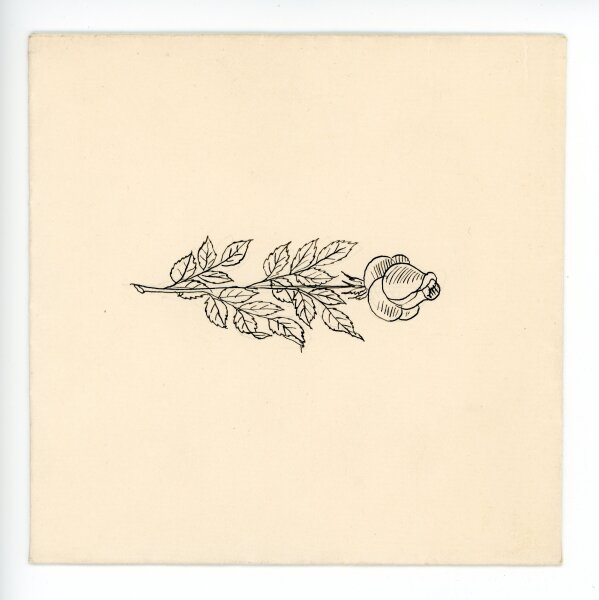 unbekannt - Briefumschlag mit Glückwunschkarte zum Hochzeitstag von 1960 - 1960 - Tuchezeichnung