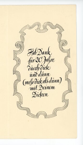 unbekannt - Grußkarte mit Ornament von 1949 - 1949 - Tuschezeichnung