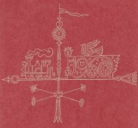 unbekannt - Grußkarte Neujahr Lokomotive Vogel...