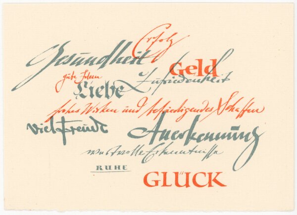 Uli Huber - Uli Huber Grußkarte Glückwünsche 1955 - 1954 - Druck