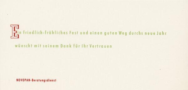 unbekannt - Grußkarte Glückwünsche Weihnachten Neujahr Novopan Beratungsdienst Stern - o.J. - Druck