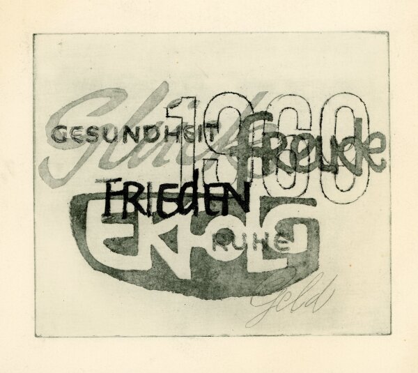 unbekannt - Grußkarte Glückwünsche Neujahr 1969 Druck - 1969 - Druck