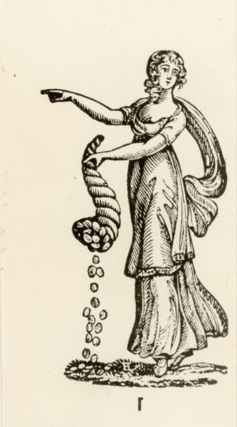 unbekannt - Fortuna Glück Schicksal Göttin Mythologie Füllhorn - o.J. - Druck