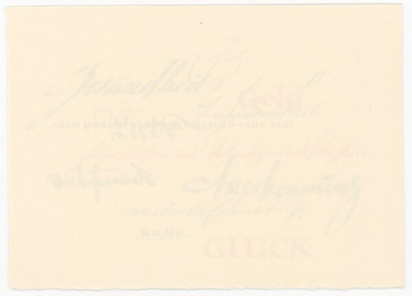 Uli Huber - Uli Huber signiert Grußkarte Glückwünsche Neujahr 1955 - 1955 - Druck