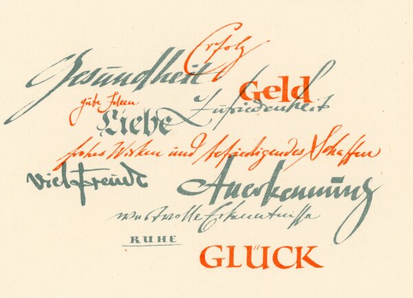 Uli Huber - Uli Huber signiert Grußkarte Glückwünsche Neujahr 1955 - 1955 - Druck