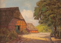 unbekannt - Bauernhof mit Fachwerkscheune - o.J. -...