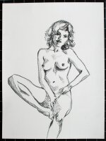 Sasha Schwarzer - Stehender weiblicher Akt - 2023 - Kohle...